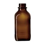 Kwadratowe butelki laboratoryjne - oranżowe - bez zakrętek - o poj. 100 ml - 1 l - 2-1375 - kwadratowe-butelki-laboratoryjne-ze-szkla-sodowo-wapniowego-oranzowe-bez-zakretek - 100-ml - 49-x-119-mm - gl32h - 10-szt