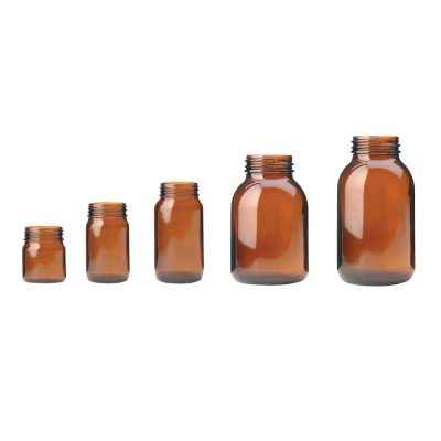 Butelki gwintowane z szeroką szyjką - oranżowe - bez zakrętek