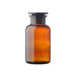 Butelki szklane ze szlifem i korkiem - oranżowe - z szeroką szyją - o poj. 60 ml - 5 l - s-1357 - butelka-oranzowa-z-korkiem-szklanym-szeroka-szyja - 60-ml - 46-x-85-mm - oranzowa