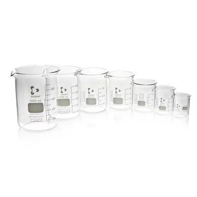 Zestaw zlewek laboratoryjnych ze szkła Duran - niskich