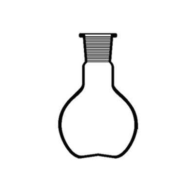 Kolba płaskodenna ze szlifem, długa szyja