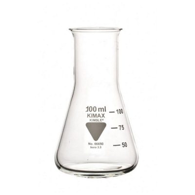 Kolby Erlenmeyera z szeroką szyją ze szkła Kimax