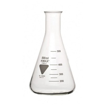Kolby Erlenmeyera z wąską szyją ze szkła Kimax