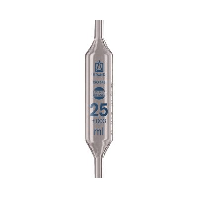 Pipety jednomiarowe, klasa AS z certyfikatem zgodności