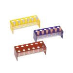 Akrylowe statywy na probówki Eppendorfa ilość otworów: 2 x 6 - 1-5060 - akrylowy-statyw-na-probowki-eppendorfa-ilosc-otworow-2-x-6 - 145-x-50-x-50-mm - pomaranczowy