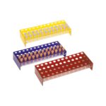 Akrylowe statywy na probówki Eppendorfa, ilość otworów: 4 x 12 - 1-5063 - akrylowy-statyw-na-probowki-eppendorfa-ilosc-otworow-4-x-12 - 270-x-100-x-50-mm - pomaranczowy