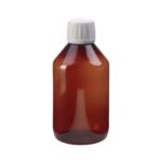 Butelki PET z wąską szyjką - o poj. 100 ml - 1 l - 3-2084 - butelki-pet-z-waska-szyjka-brazowe - 250-ml - 65-x-130-mm - 10-szt