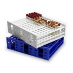 Duże statywy na probówki (PP) - b-7842 - duzy-statyw-z-pp-na-probowki - 327-x-267-x-91-mm - 10-13-mm - 216-miejsc - bialy