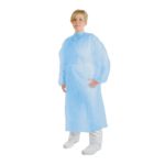 Fartuchy uniwersalne - 8-2003 - fartuch-z-rekawami-zakonczonymi-gumka - 130-cm - uniwersalny - niebieski - 10-szt