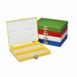 Kasetka na szkiełka podstawowe - na 100 szkiełek - 2-2435 - kasetka-na-szkielka-podstawowe - abs - zielony - 179-x-210-x-35-mm - 100-szkielek