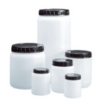 Okrągłe pojemniki z HDPE, z szeroką szyją, korkiem i zakrętką - o poj. 70 ml - 2 l - b-0406 - okragle-pojemniki-z-hdpe-z-szeroka-szyja - 70-ml - 36-mm - 50-mm - 60-mm - 10-szt