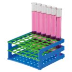 Statywy na probówki neoRack® - 2-1632 - statyw-na-probowki-neorack - o-sr-20-mm - niebiesko-zielony - 146-x-146-x-70-mm - 6-x-6