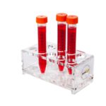 Akrylowe statywy na probówki, wys. 77 mm - 1-5110 - statyw-akryl-na-probowki - 18-mm - 132-x-64-mm - 2-x-5