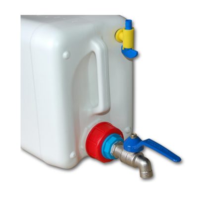 Kanister 60 litrowy z kranem, wykonany z HDPE