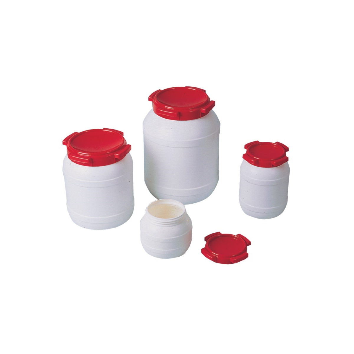 Naczynia z szeroką szyją (HDPE) i pokrywką gwintową