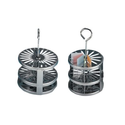 Okrągły statyw na szkiełka podstawowe, ze stali szlachetnej