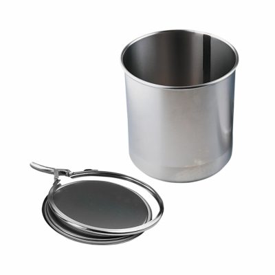 Pojemnik z pokrywą ze stali szlachetnej, z pierścieniem zaciskowym