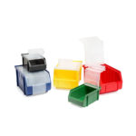 Pojemniki na drobny asortyment laboratoryjny z możliwością ustawiania piętrowego - l-0066 - pojemnik-na-drobny-asortyment-laboratoryjny-maly - zolty - 100-x-75-x-165-mm - 124-l