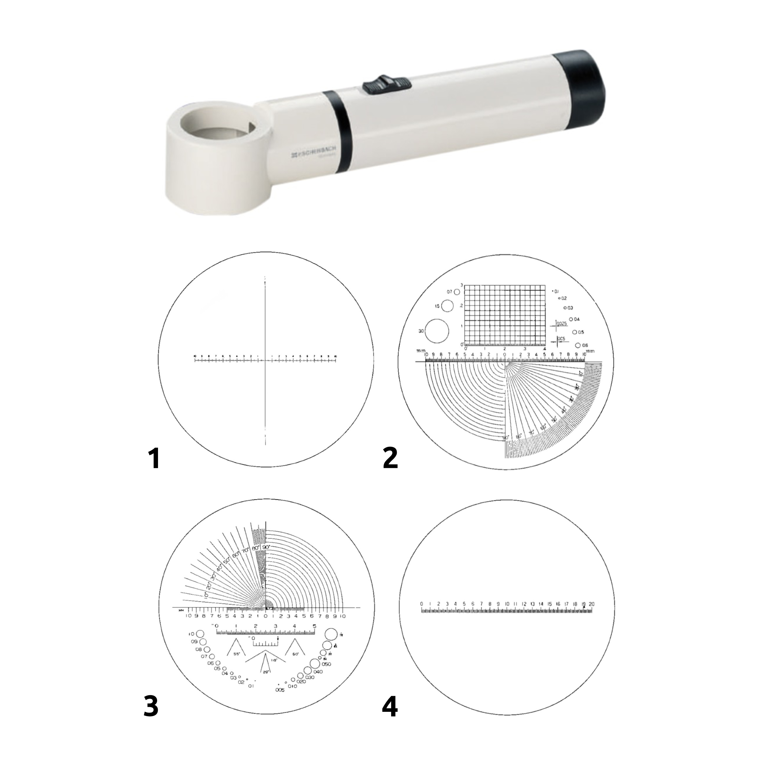 Precyzyjna lupa ze skalą i oświetleniem