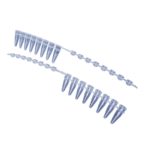 Probówki do PCR w paskach - 8-stanowiskowe - połączone z zatyczkami w pasku - poj. 0,2 ml - a-710990 - probowki-w-paskach-softstrips-02-ml - wypukla - bezbarwne - 1-worek-125-paskow-probowek-i-pokrywek