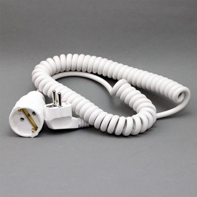 Spiralny przedłużacz ze stykiem ochronnym