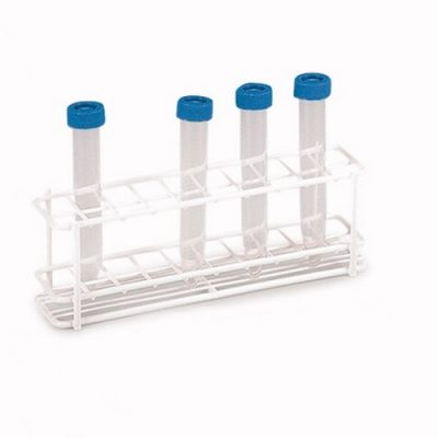 Statywy na probówki, wykonane ze stali powlekanej poliamidem