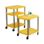 W&oacute;zek na k&oacute;łkach (HDPE) - 2-2166 - wozek-na-kolkach-z-2-polkami - 66-cm - zolty