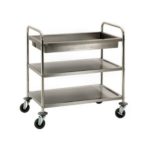 Wózek laboratoryjny - z wanną - b-1248 - wozek-transportowy-ze-stali-nierdzewnej-3-pietrowy-z-wanna - 93-x-60-x-99-cm
