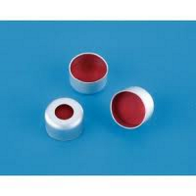 Kapsle z septą 11 mm z przezroczystego PTFE-czerwonej gumy - Agilent