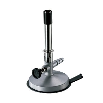 Palnik Bunsena z regulacją powietrza, zaworem igłowym i płomieniem oszczędnościowym