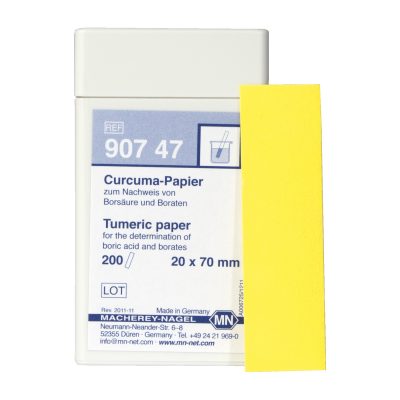 Papierki kurkumowe do oznaczeń jakościowych - do wykrywania kwasu borowego i boranów