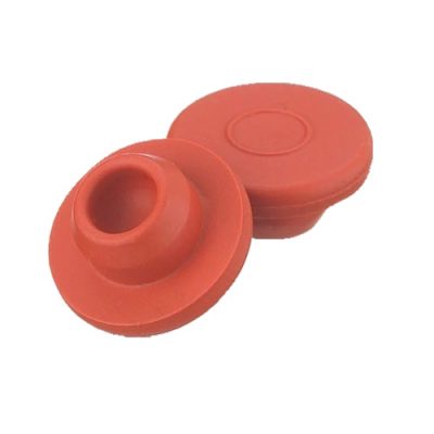 Płaskie zatyczki Wheaton z czerwonej gumy