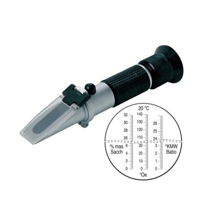Refraktometr ręczny z 3 skalami Brix, Babo i Oechsle