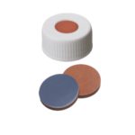 Nakrętki gwintowane ND24 z septą - 7-0859 - nakretki-z-otworem - butyl-czerwonyptfe-szary - 55-shore-a - 100-szt