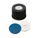 Nakrętki gwintowane ND13 z septą - 7-0777 - nakretki-z-otworem - silikon-bialyptfe-niebieski-z-nacieciem-krzyzowym - 55-shore-a - 100-szt