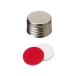 Nakrętki gwintowane magnetyczne ND18 z septą - 7-0848 - nakretki-zamkniete - silikon-bialyptfe-czerwony - 13-mm - 45-shore-a - 100-szt