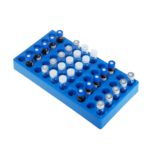 Statywy z tworzywa sztucznego na fiolki - z otworami o śr. 12 mm - l-1810 - statywy-z-tworzywa-sztucznego-na-fiolki - niebieskie - 12-mm - 5-szt