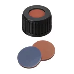 Zakrętki gwintowane z septą ND18 - 7-0890 - zakretki-gwintowane-z-otworem - butyl-czerwonyptfe-szary - 100-szt