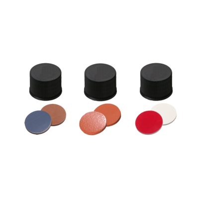 Zakrętki gwintowane z septą ND15 zamknięte