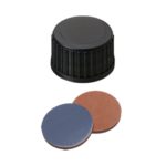 Zakrętki gwintowane z septą ND18 - 7-0888 - zakretki-gwintowane-bez-otworu - butyl-czerwonyptfe-szary - 100-szt