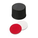 Zakrętki gwintowane z septą ND8 zamknięte - 7-0874 - zakretki-z-septa - silikon-bialy-ptfe-czerwony - 100-szt