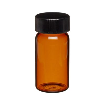 Fiolki Wheaton z brązowego szkła, z zakrętką i gumową wkładką - 8,0 ml