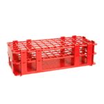 Statyw z PP na probówki - śr. otw. 13-20 mm - p-2032 - statyw-ekonomiczny-z-pp - 16-mm - 5-x-12 - czerwony - 60-miejsc