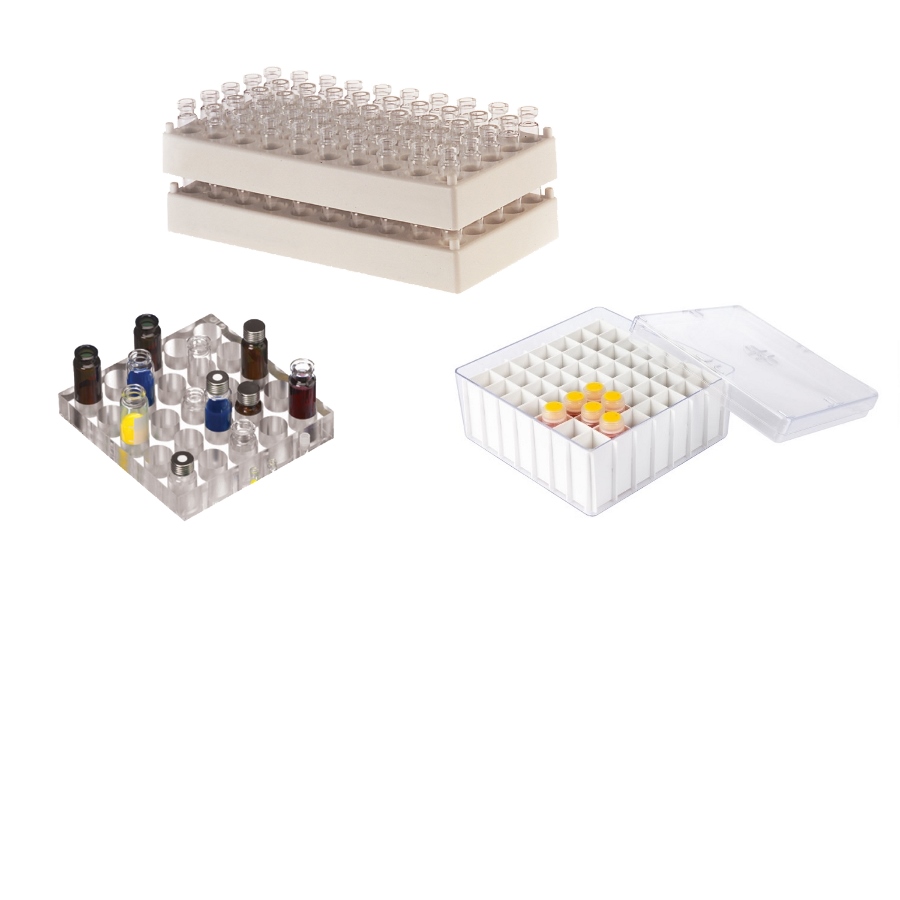 Pudełka i statywy na fiolki