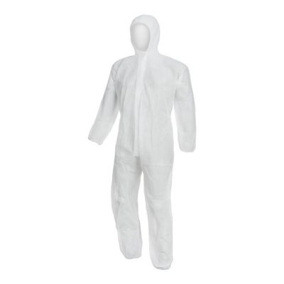 Kombinezon ochronny z PP z kapturem - biały