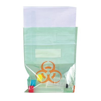 Worki Biohazard z PE - z kieszenią na dokumenty