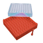 Kriopudełka 100-miejscowe z PC - a-733091 - kriopudelko-z-pc - czerwone - 133-x-133-x-52-mm - 100-miejscowe - 1-szt