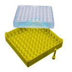 Kriopudełka 100-miejscowe z PC - a-733094 - kriopudelko-z-pc - zolte - 133-x-133-x-52-mm - 100-miejscowe - 1-szt