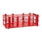 Statywy Plastibrand z PP na probówki o śr. 13-30 mm - k-6137 - statyw-plastibrand-z-pp - 30-mm - 3-x-7 - 21-miejsc - czerwony