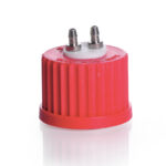 Zakrętki Duran z PBT z portami ze stali nierdzewnej - GL 25 - g-0251 - zakretka-z-pbt - z-2-portami-ze-stali-nierdzewnej - gl25 - czerwona - 1-szt